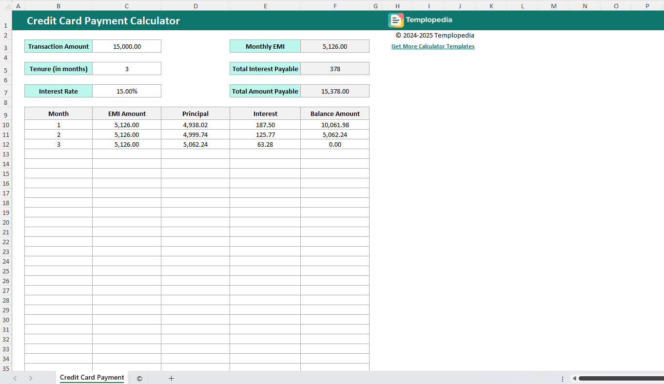 Credit Card Payment Calculator